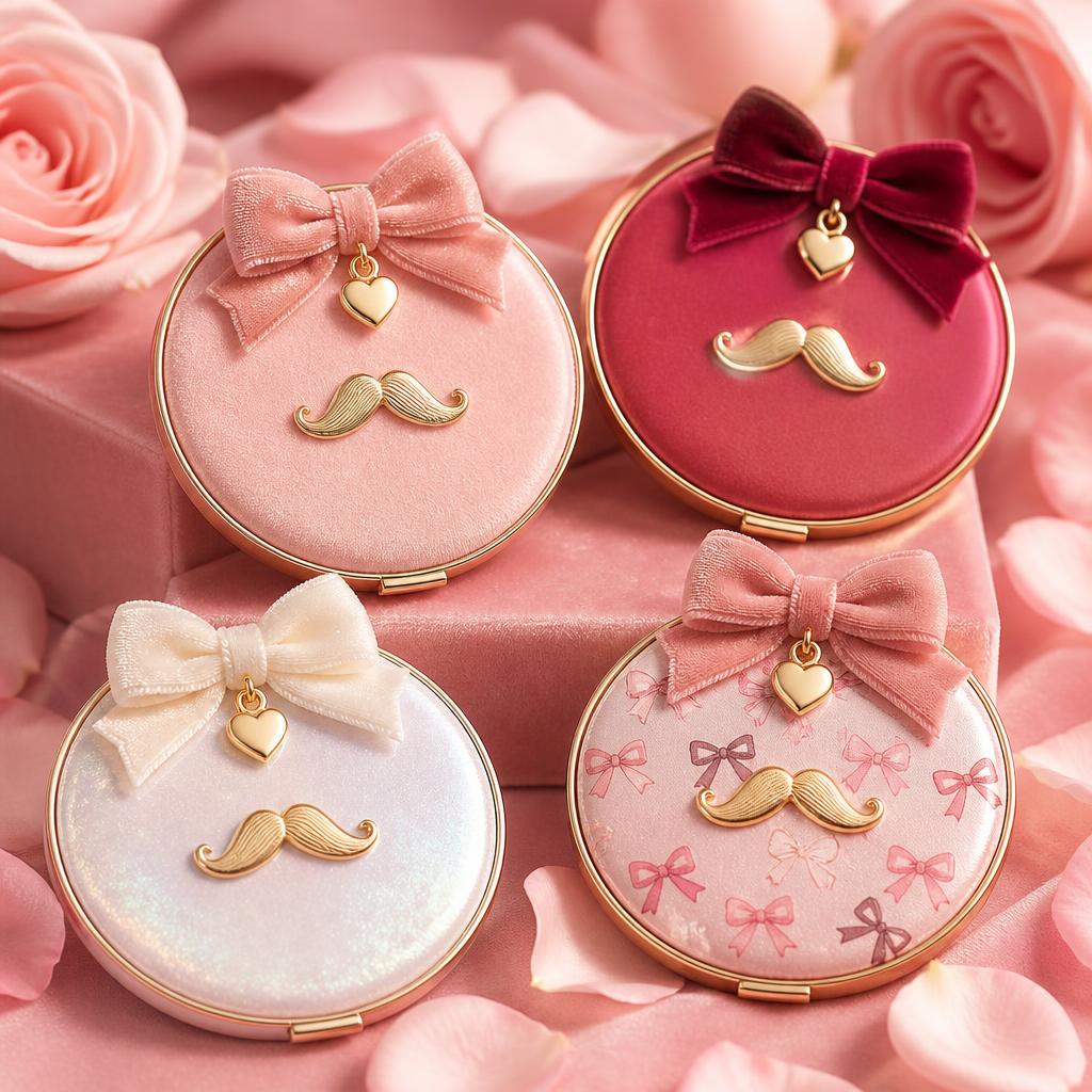 Four collectible Madame Moustache mirror editions
